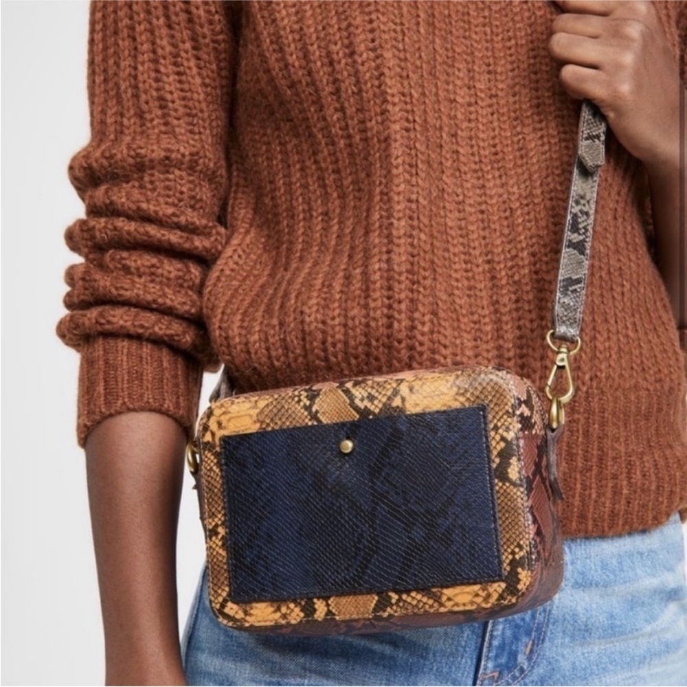 Madewell Transport Snakeskin Crossbody Purse